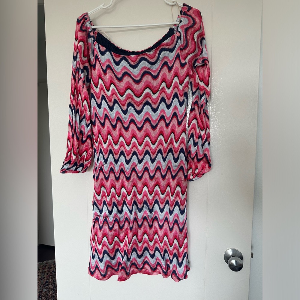 Trina Turk Boat Neck/Off-the-shoulder Sundress